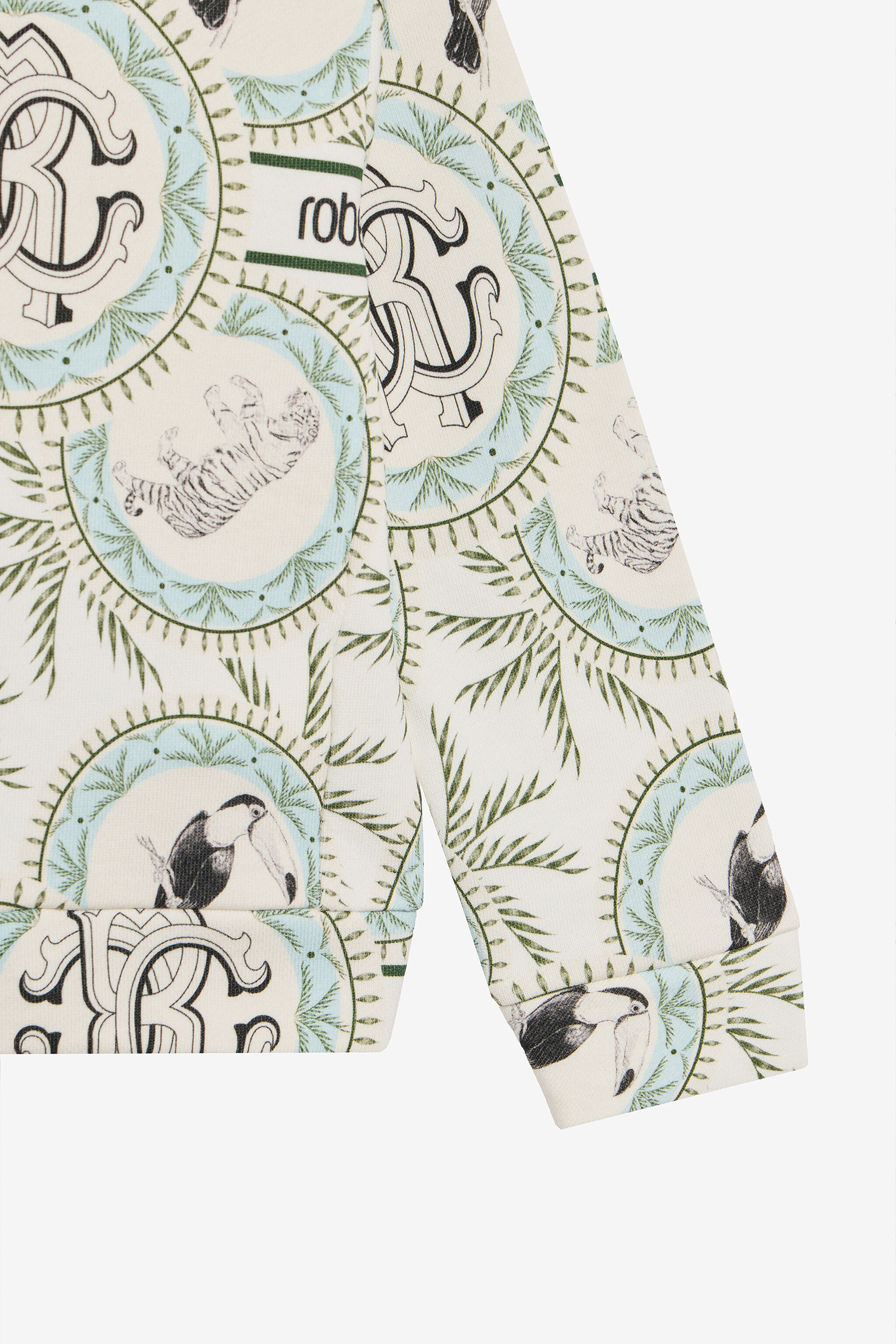 JU Kapuzenpullover Mit Maiolica-Print IVORY/LIGHT BLUE UJT692-5OO42