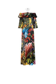 ${brand} Tropical-Print Ruffled Maxi Dress ${colorDescription} ${masterID}