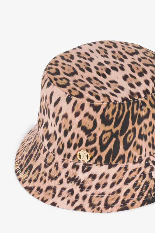 JU Leopard-Print Bucket Hat Light brown QJI006-4FF65