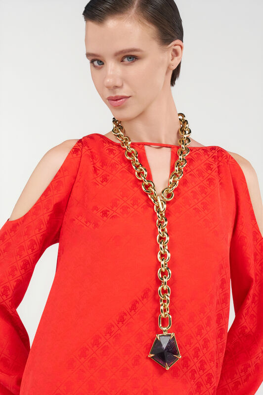RC Gold Necklace L.GOLD/WINE TWG010-AM002