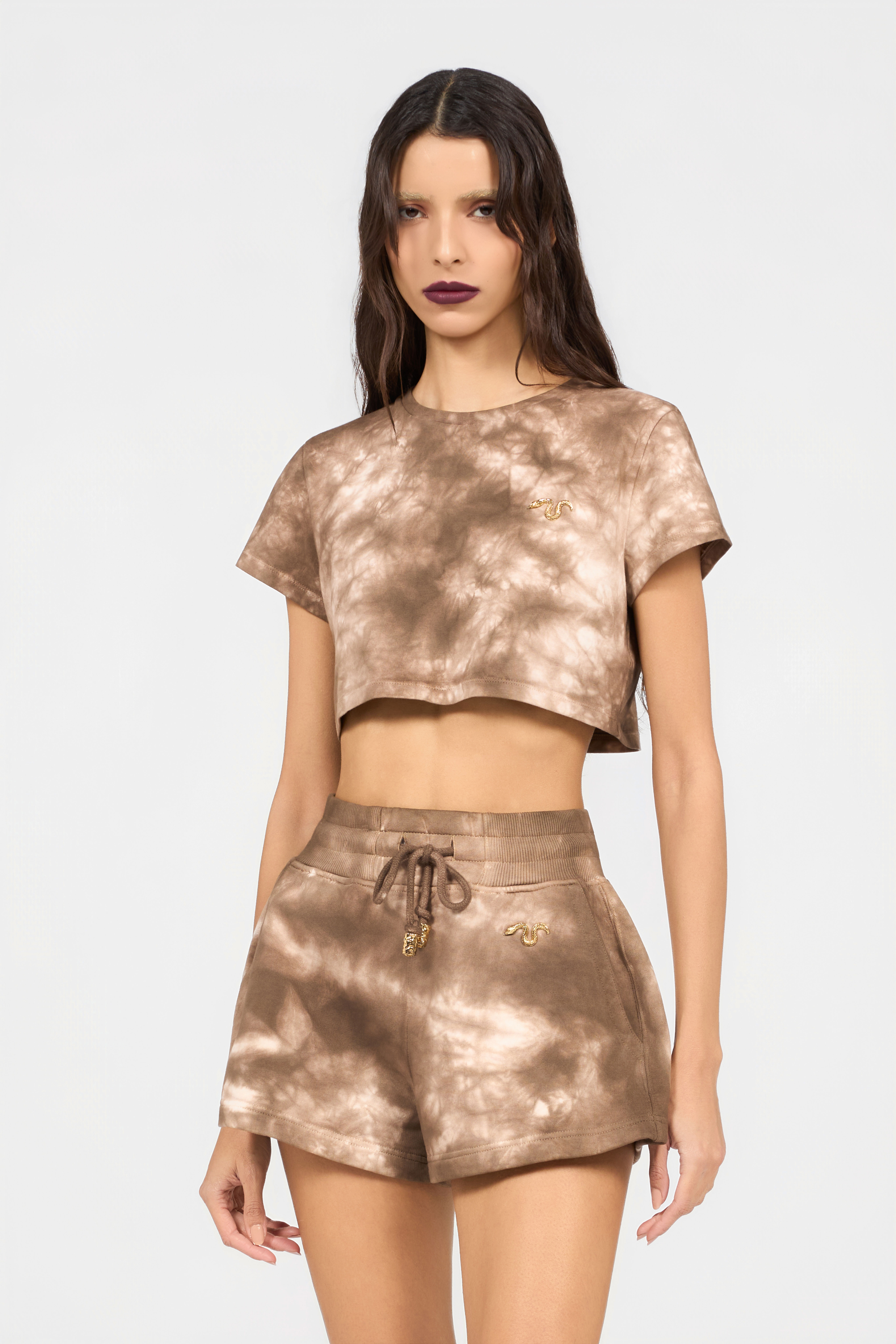 RC T-shirt mit Tie-Dye-Motiv NATURAL XQT63C-JD029