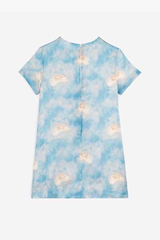 JU Wild Leda-Print Silk Dress Light blue RJT10V-CTI05