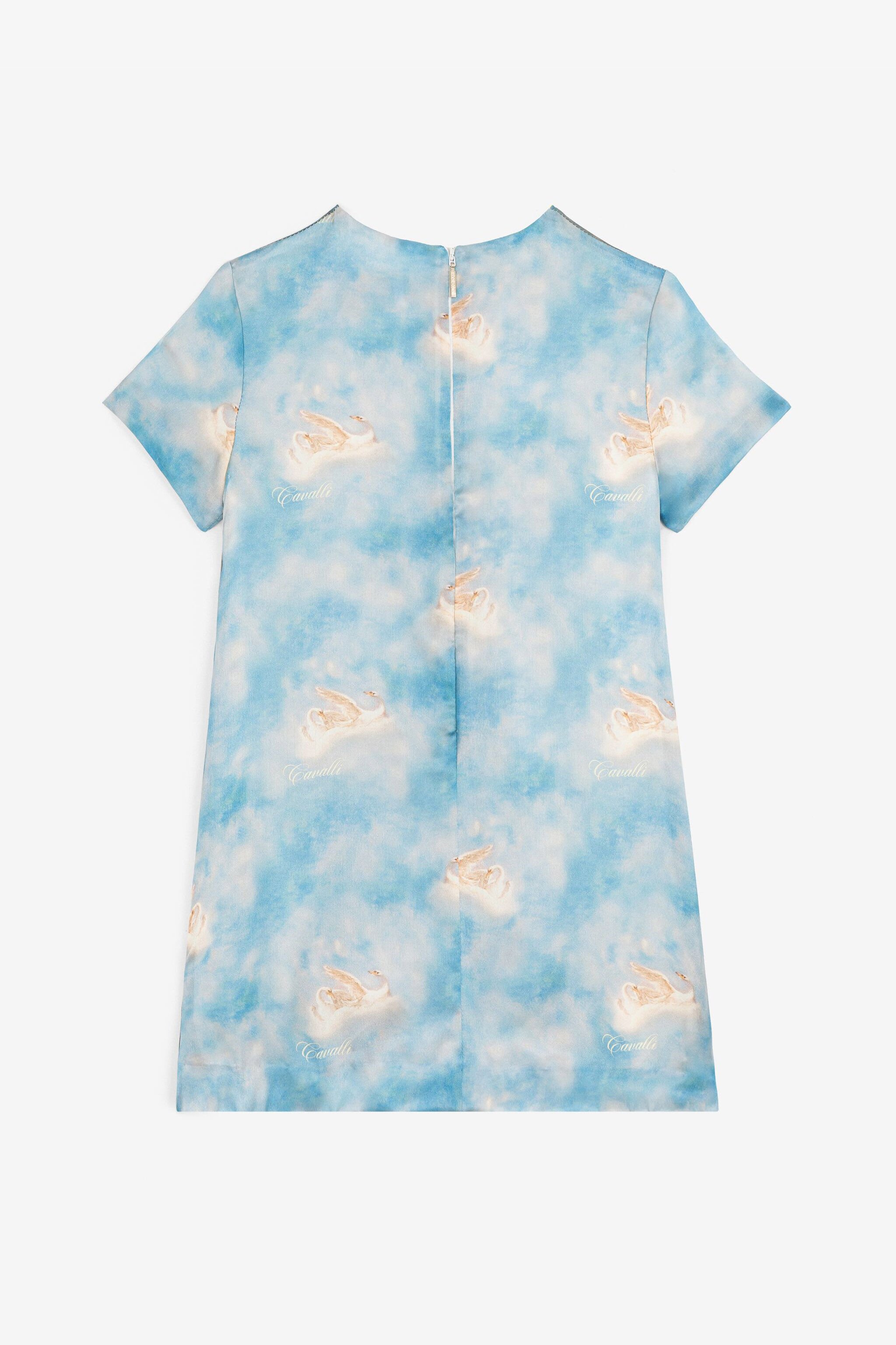 JU Wild Leda-Print Silk Dress Light blue RJT10V-CTI05