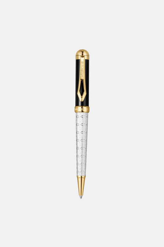 RC Roberto Cavalli Ballpoint Pen, Two Tone Silver & Gold Color & Black lacquer SILVER & GOLD UALT04-IT531