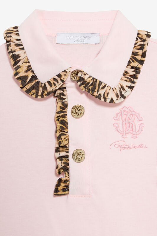 JU Baby Pink Dress with Jaguar Skin Inserts BABY ROSE VJT108-JD001