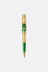 ${brand} Roberto Cavalli Chevron Ballpoint Pen, Gold Color & Green Lacquer  ${colorDescription} ${masterID}