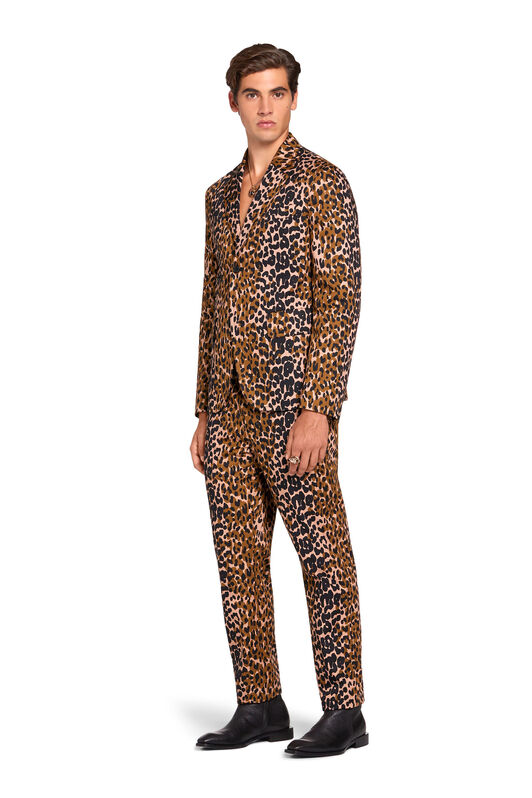 RC Pantalon à imprimé Double Leo FUDGE/BLACK KNT204-7MU32