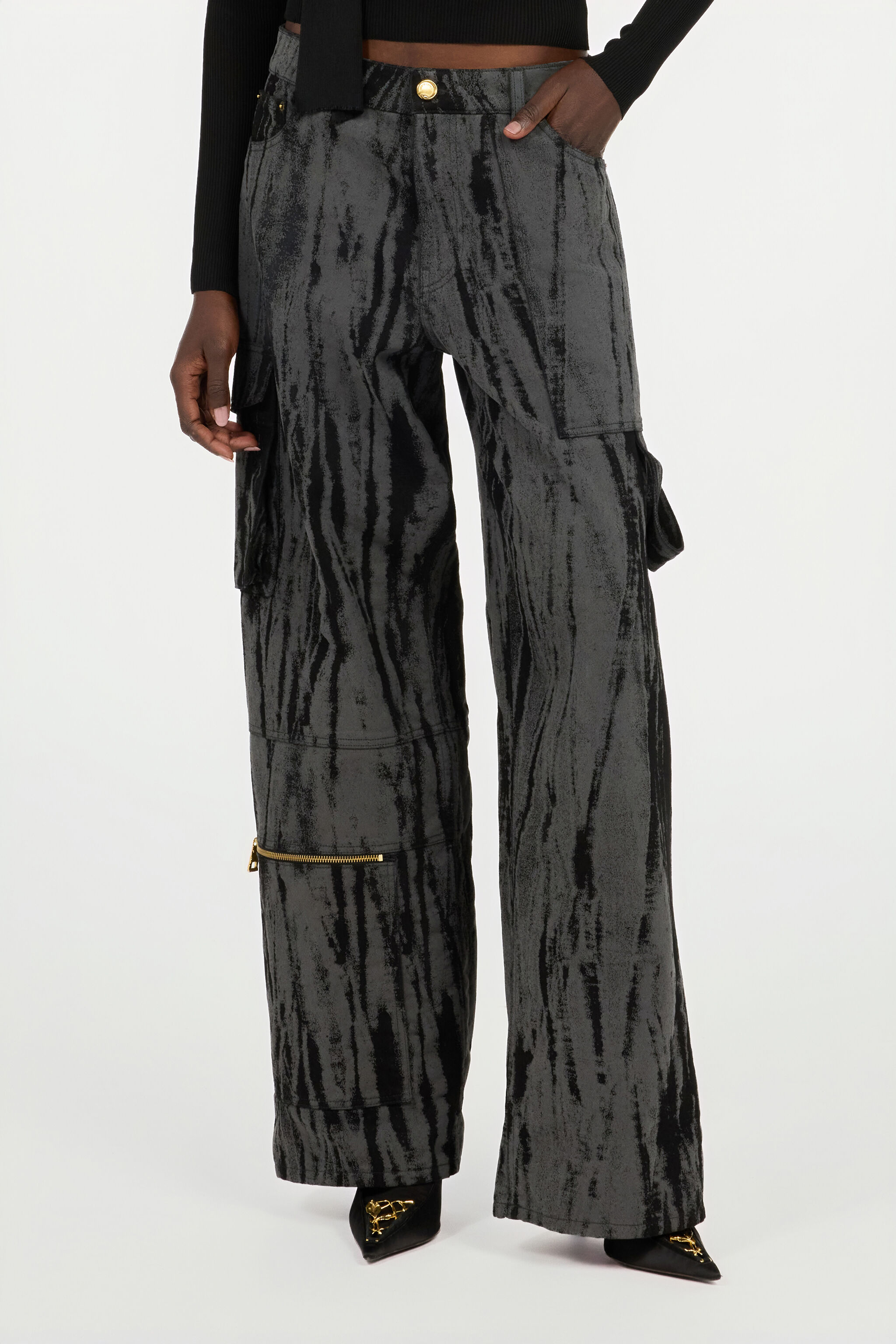 RC Black Jeans in Striated Effect Denim Noir VWJ250-DE013