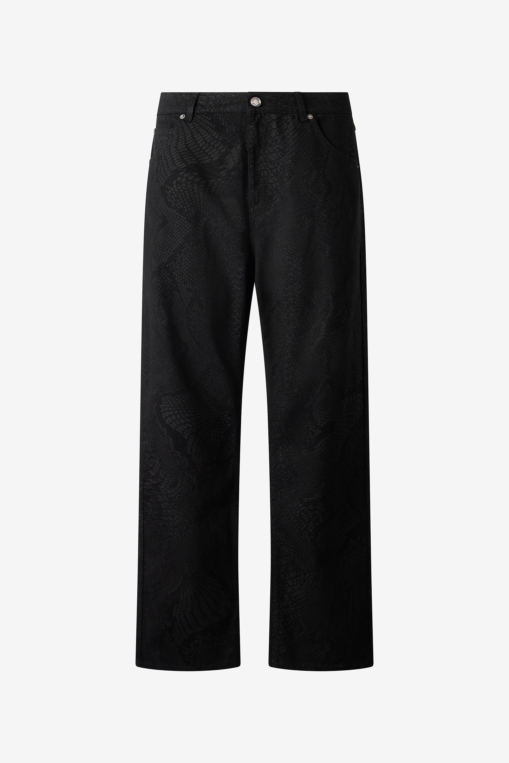 RC Pantalon À Imprimé Python Noir URJ210-4NN53