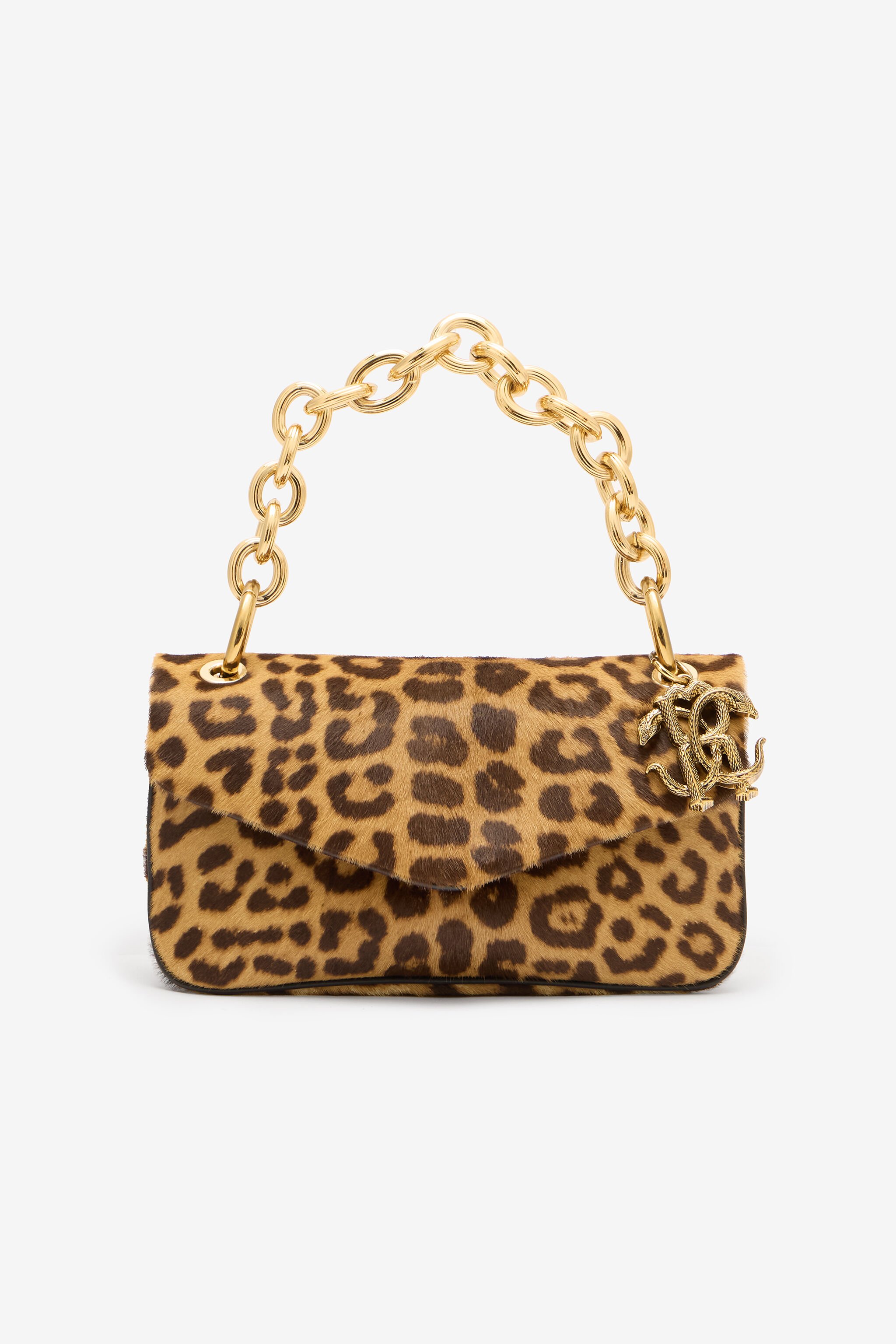 RC Small Bag in Leopard Skin Print with Chain Marron VKB016-ZV012