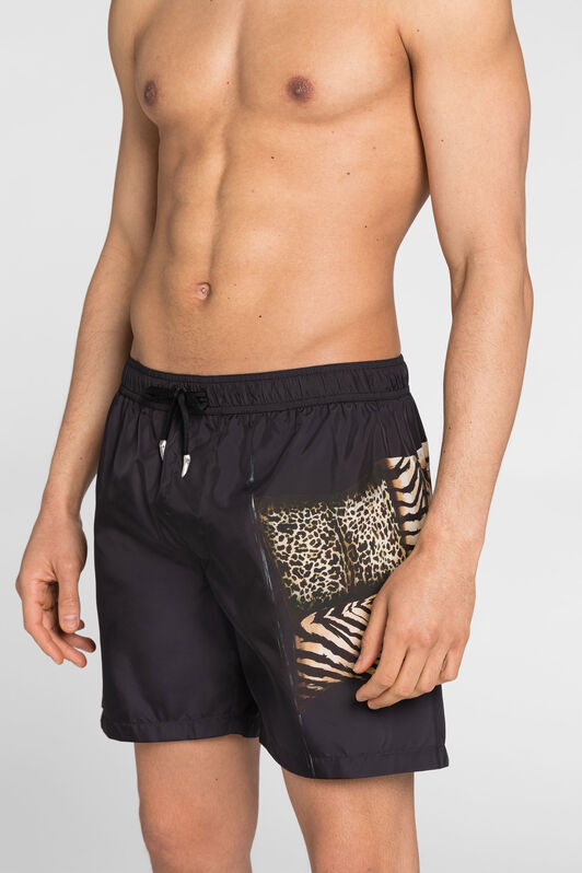 RC Animalische Badeshorts mit Patchwork-Print RC Animalische Badeshorts mit Patchwork-Print BLACK ONH04C-SB053