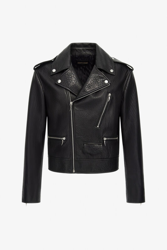 RC Chaqueta Motera de Cuero Negro TRP870-PN451