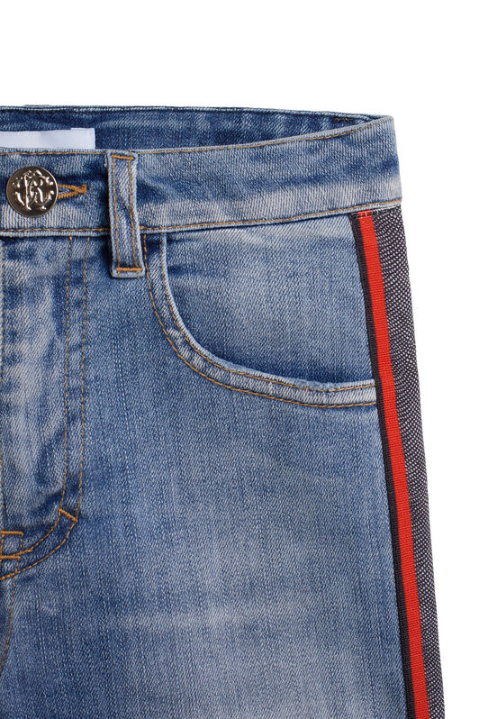 JU Blue side stripe denim shorts LIGHT BLUE IJJ200-DS029
