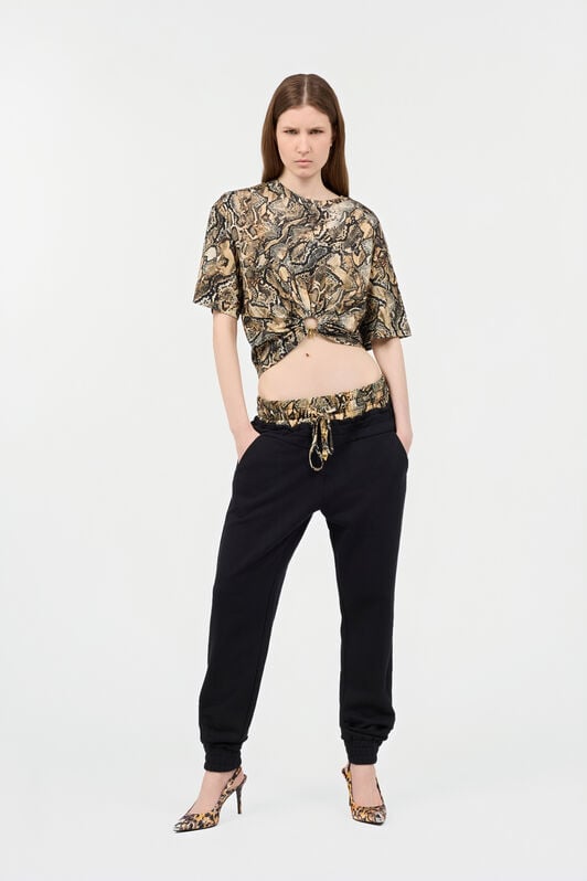 JC Sports Pants With Python Print Waistband JC Sports Pants With Python Print Waistband 899 BLACK + 716 MARZ UFT081-UF120