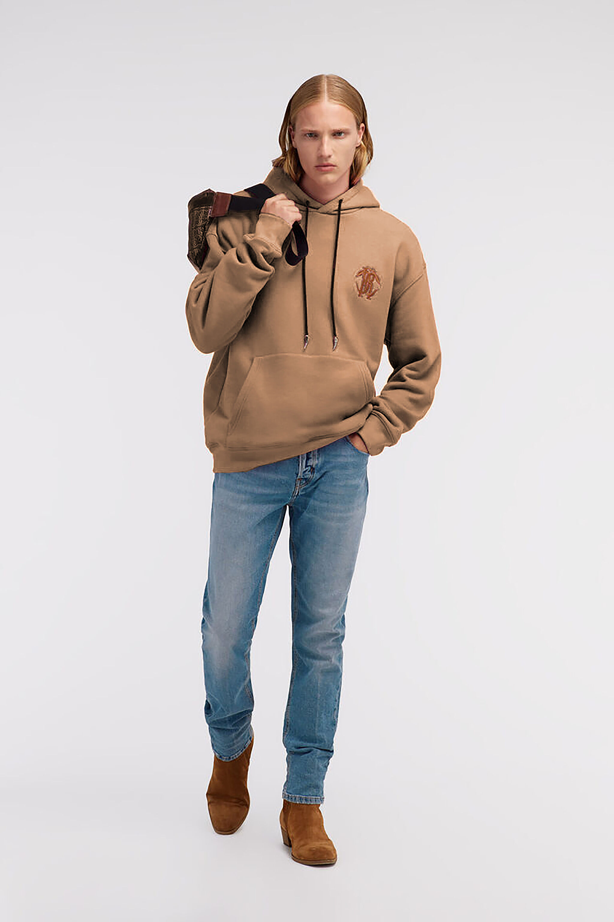 RC Sweatshirt with Monogram RC Marron clair SRT69A-CF050