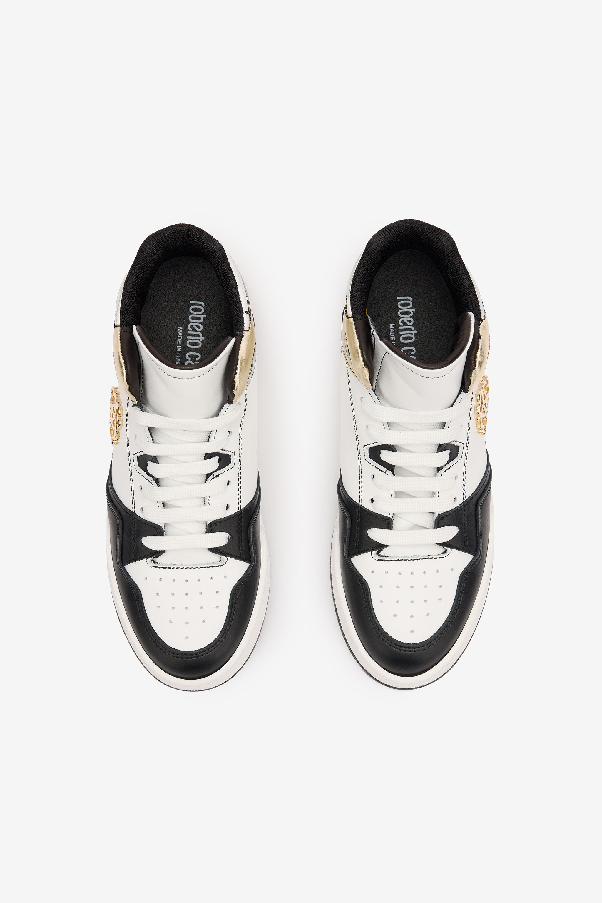 RC High-Top Sneakers with Laminated Insert BLACK/WHITE/PLATINUM POS01D-PZ085