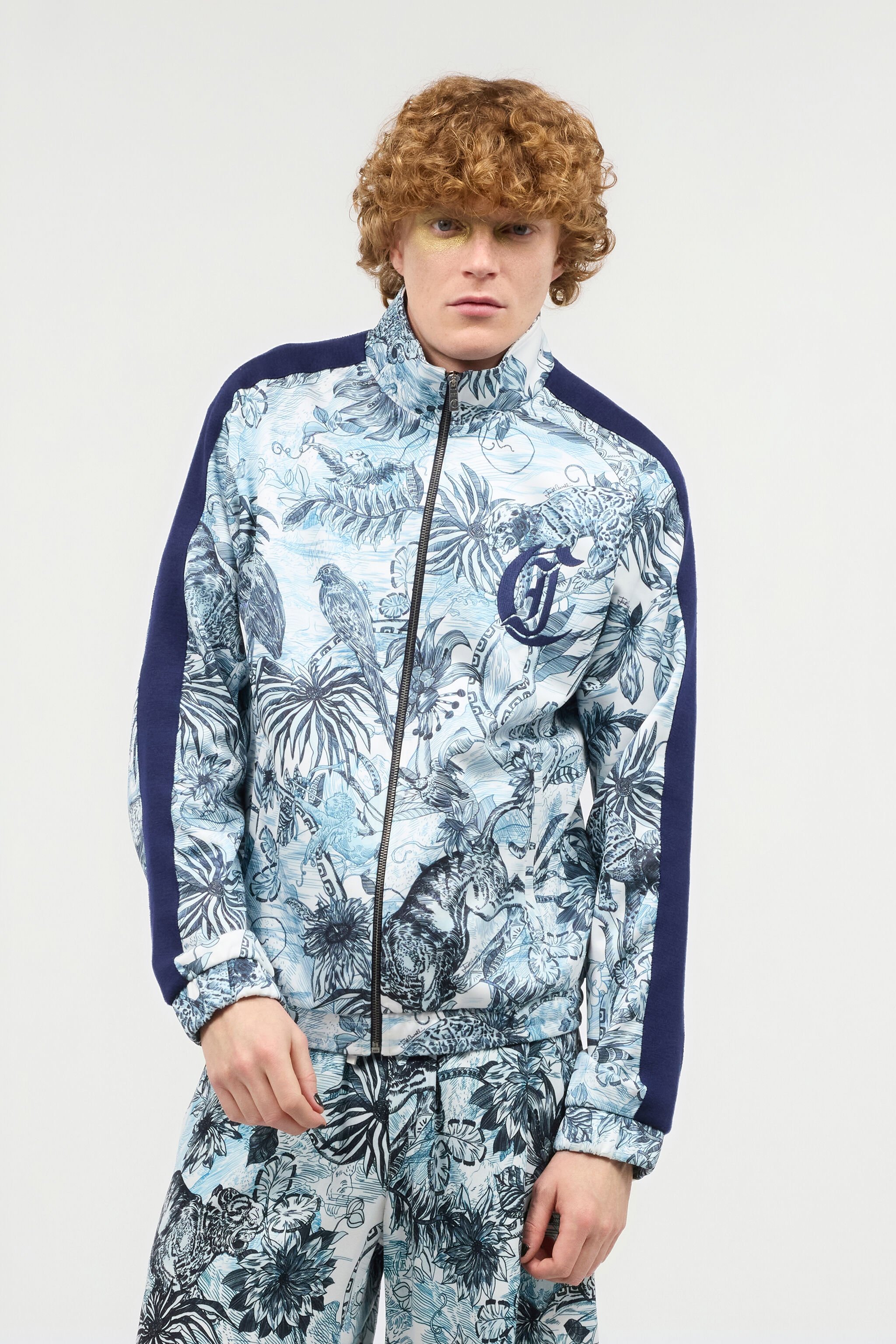 JC Sweatshirt With Jungle Print Light blue UFT071-UF091