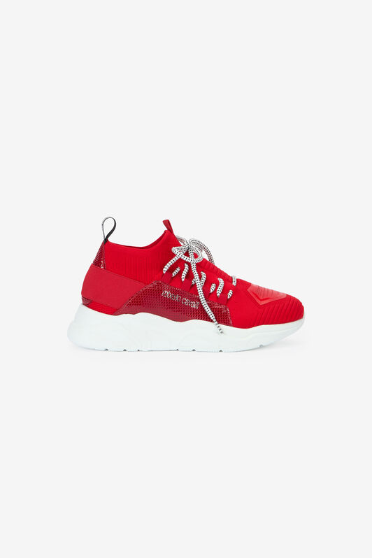 RC Sneakers with snake-effect inserts Red POS01B-PZO06