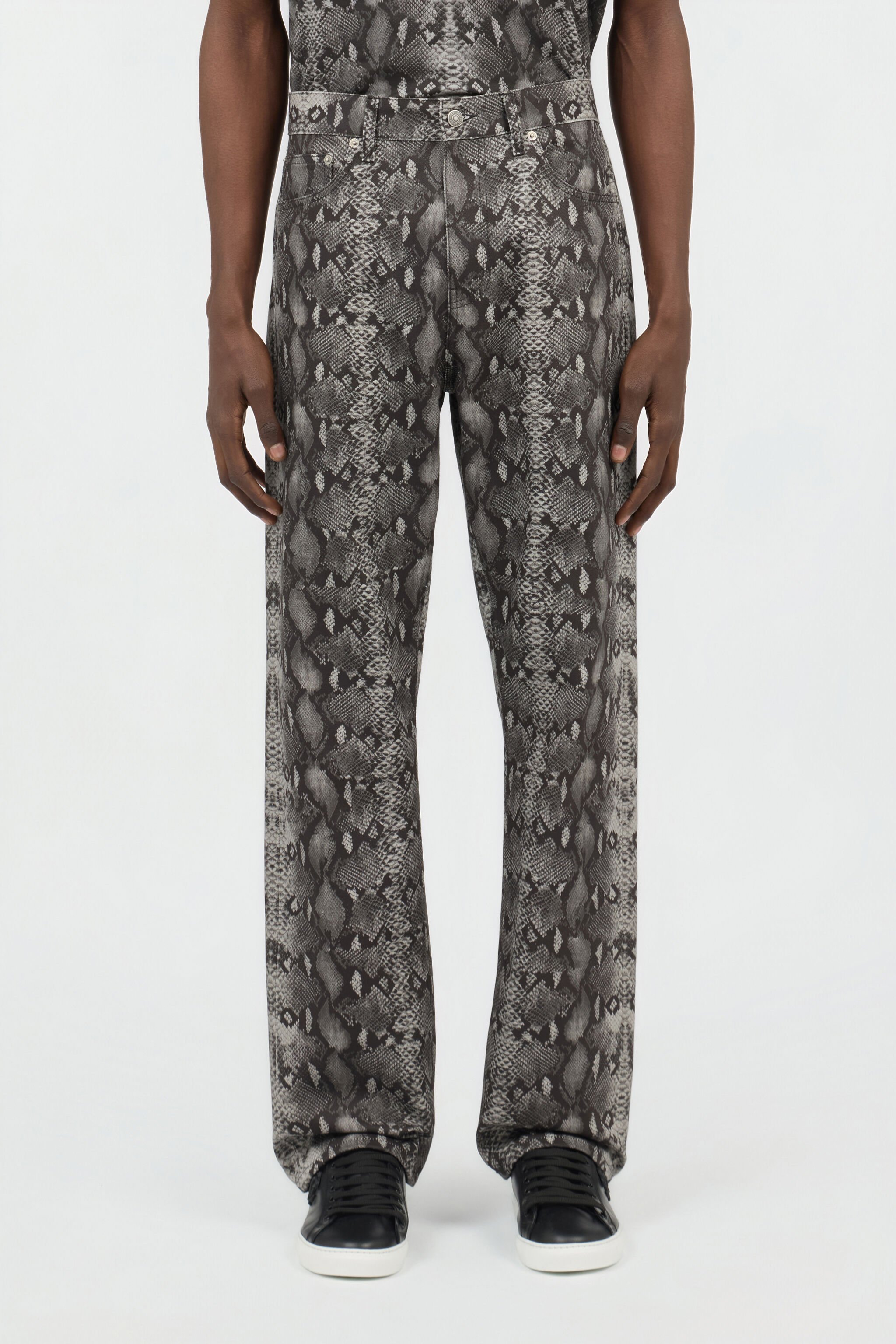 RC Python Print Denim Jeans PYTHON DARK GREY SOJ20T-DL008