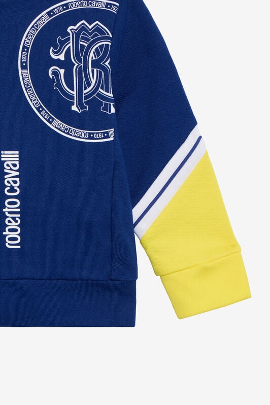 JU Blaues Sweatshirt mit Monogram RC BLUE/YELLOW TJT679-CF050