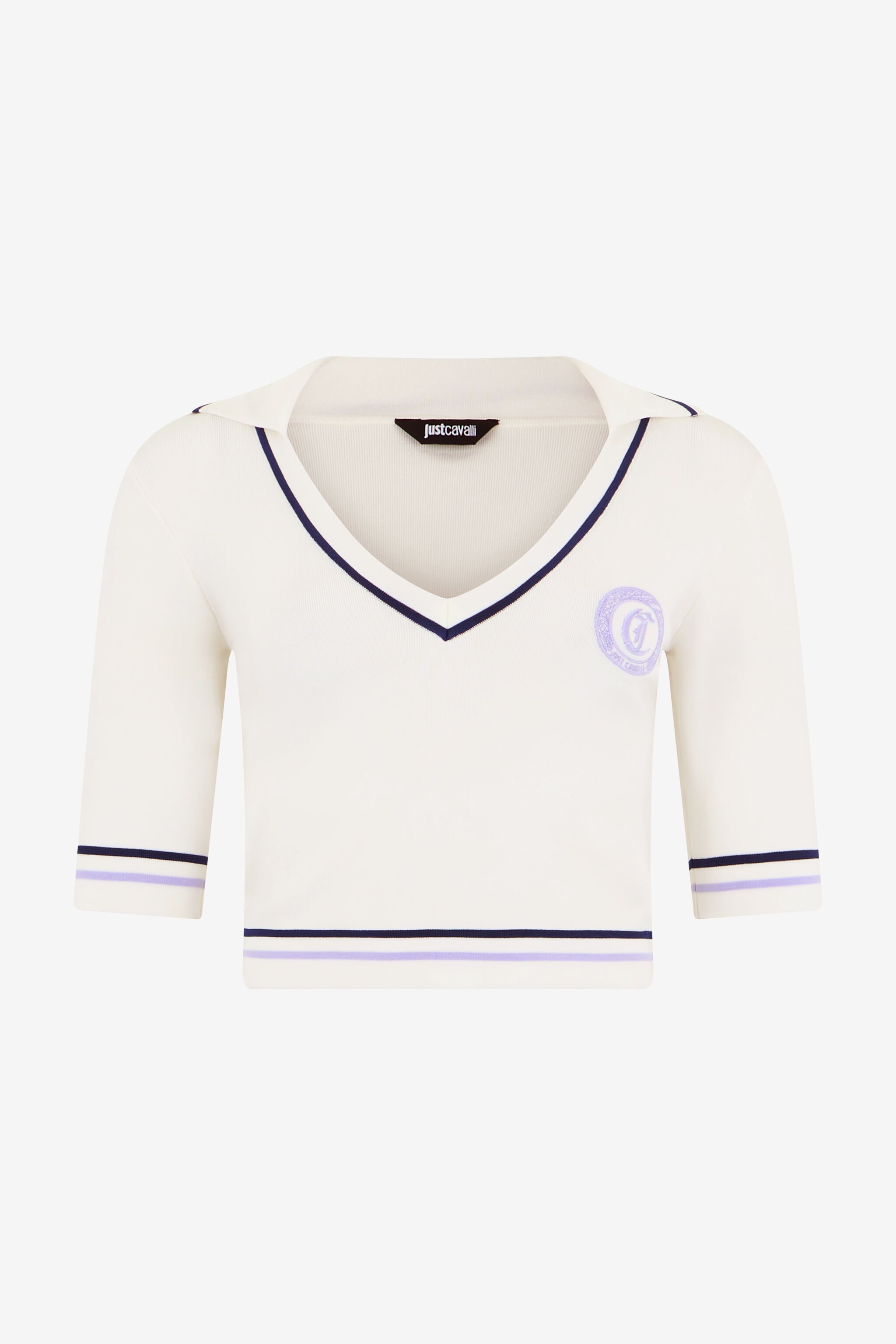 JC White Knit Crop Top WHITE WFM030-WF571