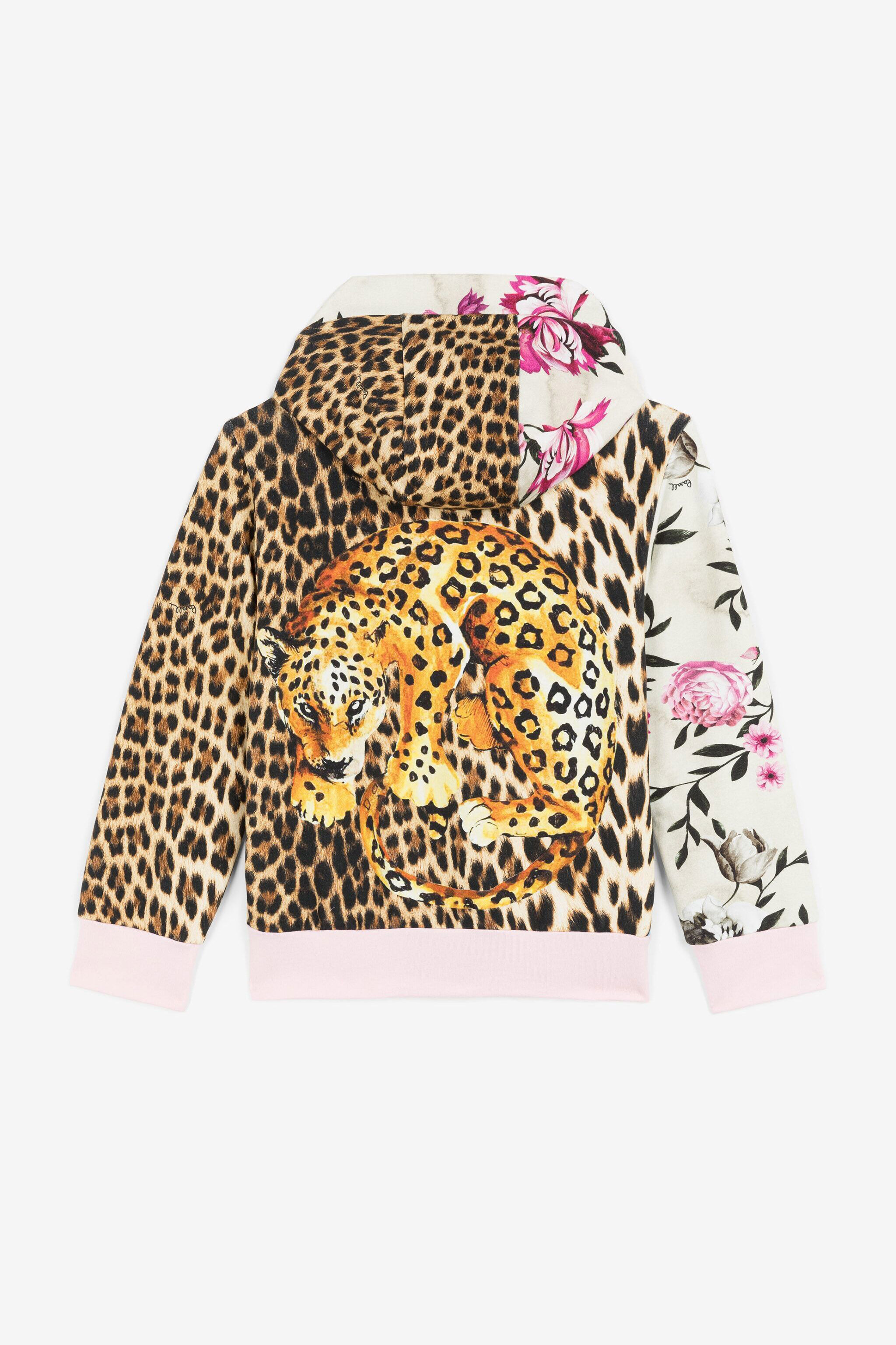 JU Hoodie mit Leoparden- und Blumen-Print NATURALE/MULTI OJT964-ISA2J
