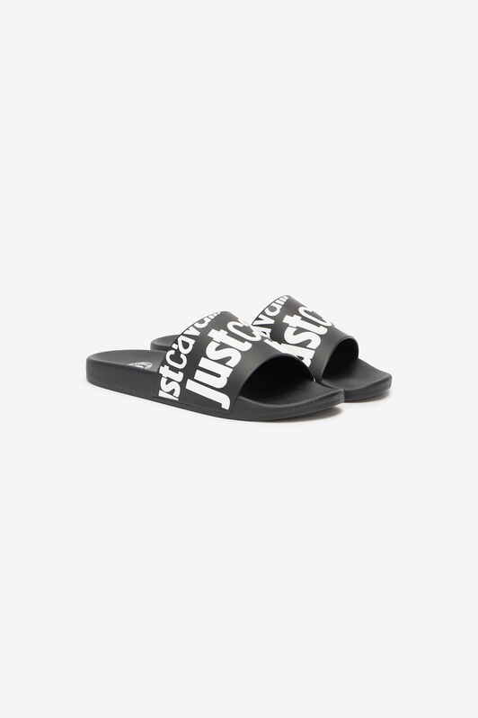 JC Slides Con Lettering Nero/Bianco UFS027-UF302