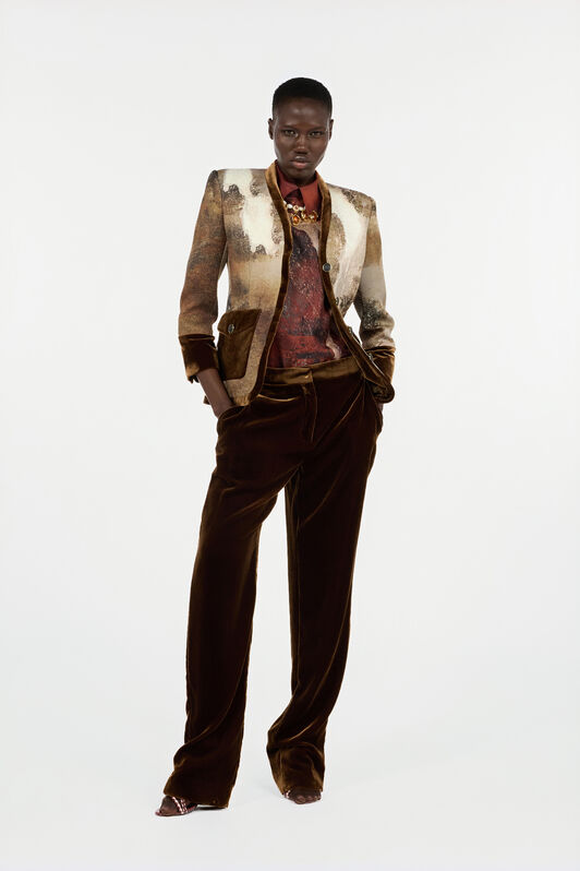 RC Red Silk Shirt With Marble Print RC Red Silk Shirt With Marble Print Red VWT702-OZQ74