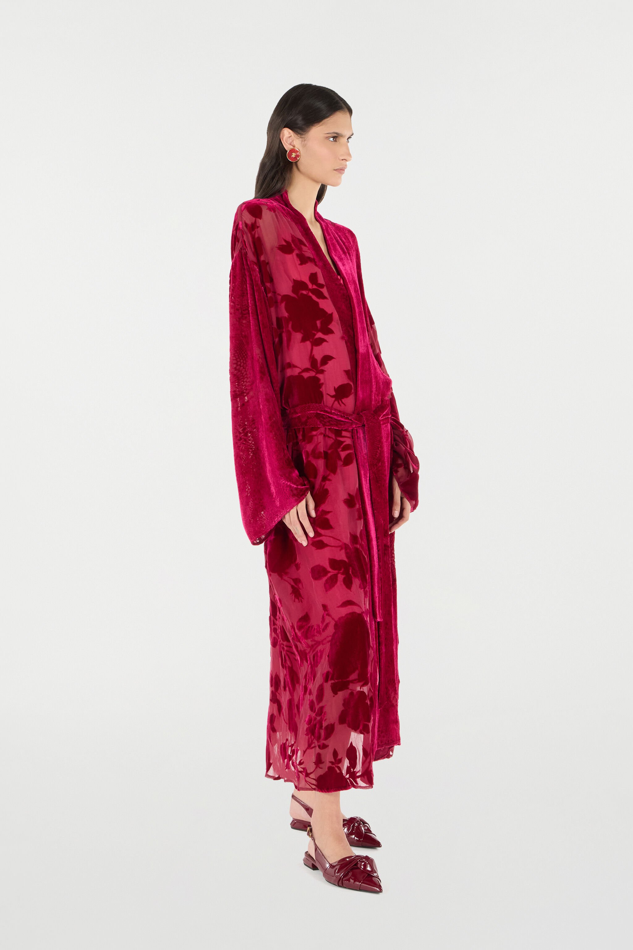 RC Robe With Rose And Python Pattern Red UKT502-VNN56