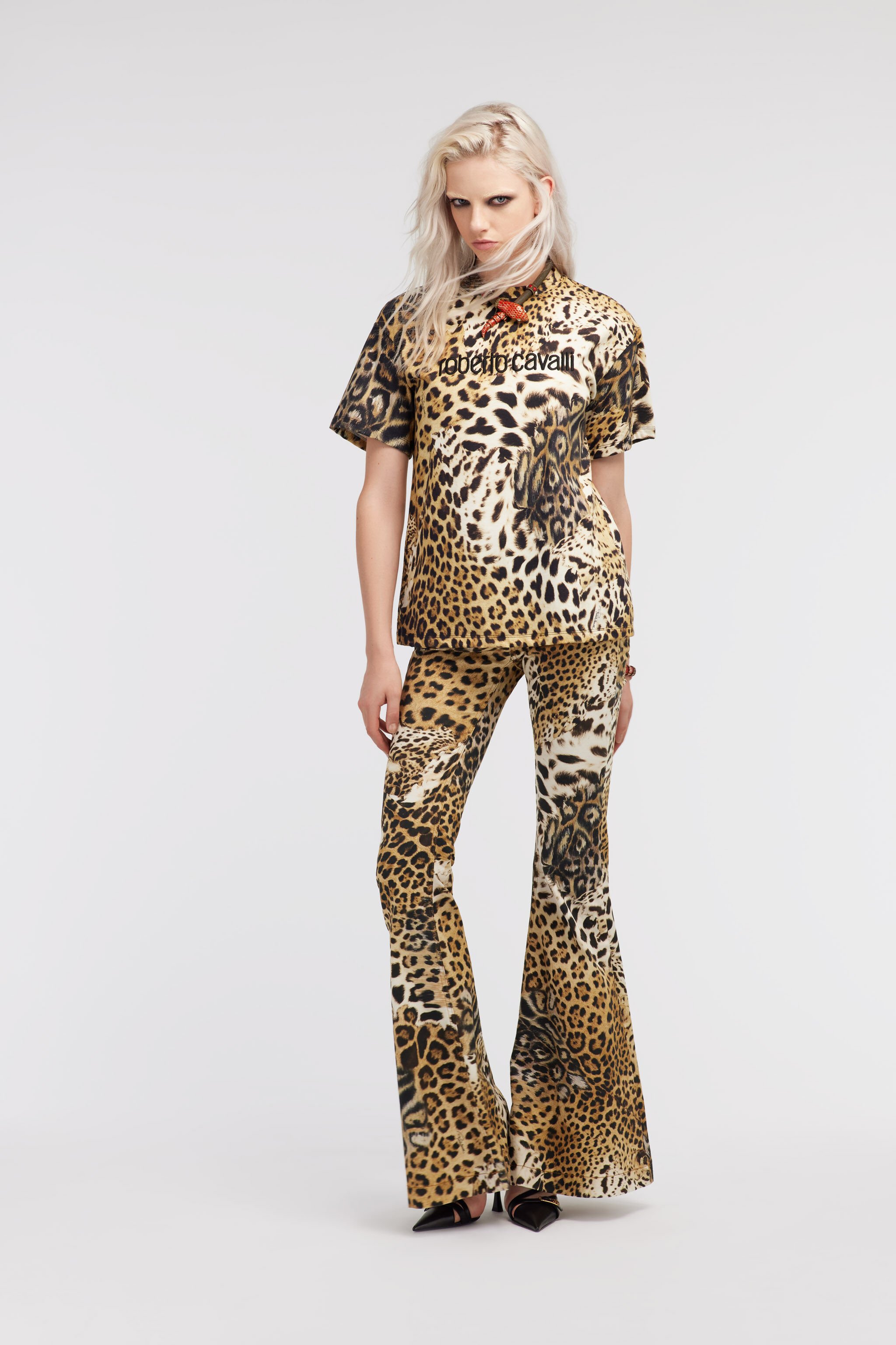 RC T-shirt with Jaguar Skin print Light Brown SKT61B-3PG34