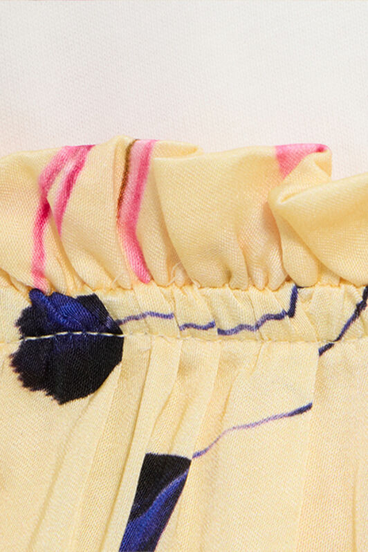 JU Milk White and Yellow Dress with Tropical Print MILKY WHITE/YELLOW VJT102-JD001
