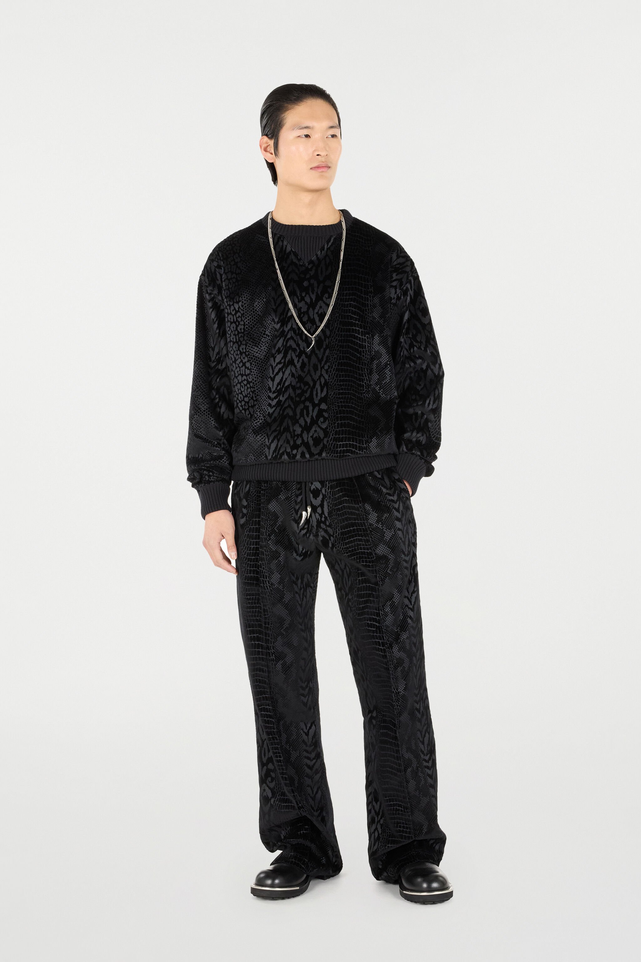 RC Pantalon Avec Motifs Animaliers Noir URT25Y-CJ007