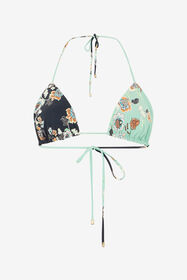 RC Kimono Print Bikini Top GREEN/BLACK XQW012-HVT25