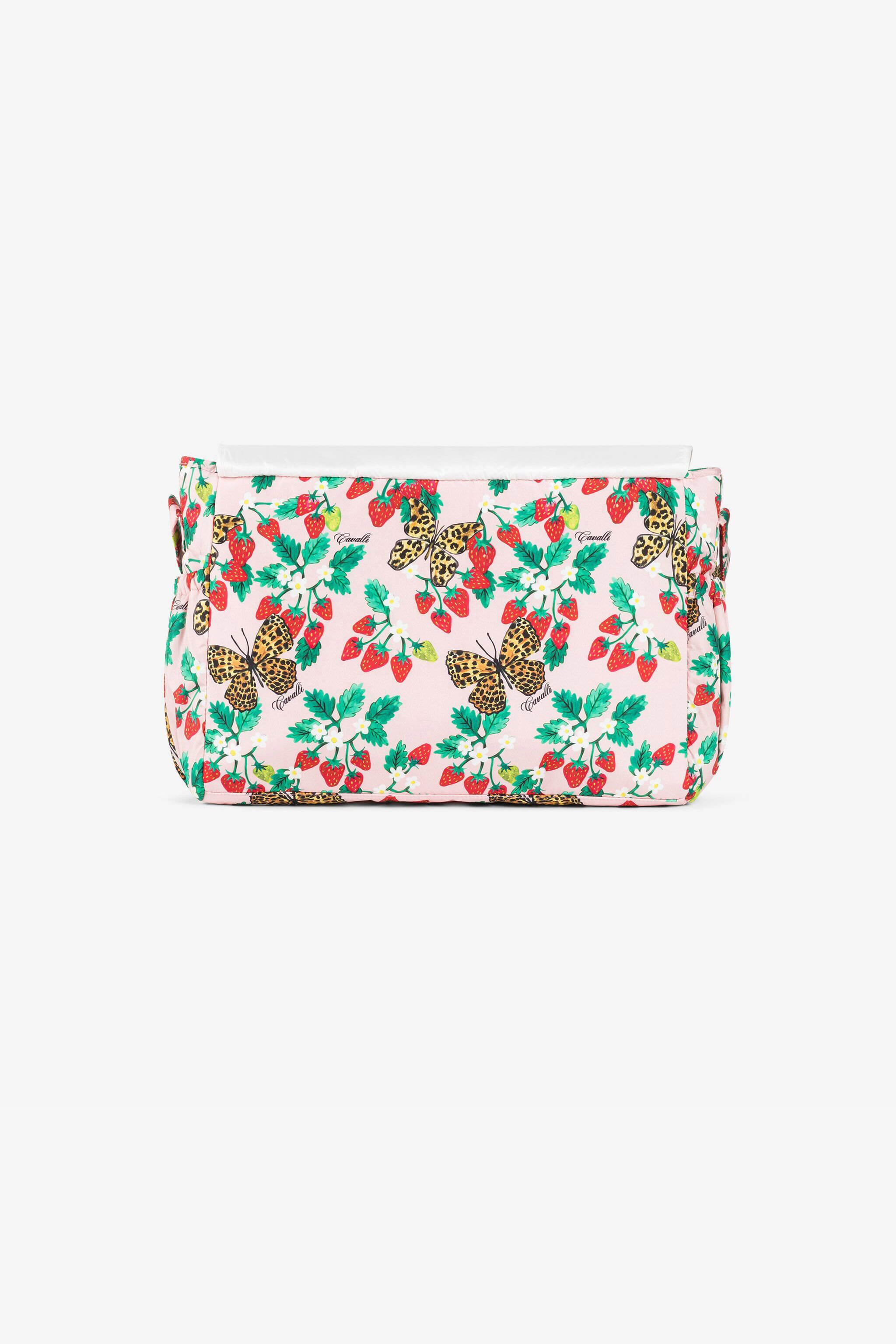 JU Borsa fasciatoio con stampe farfalle e fragole Rosa QJT866-5RF64