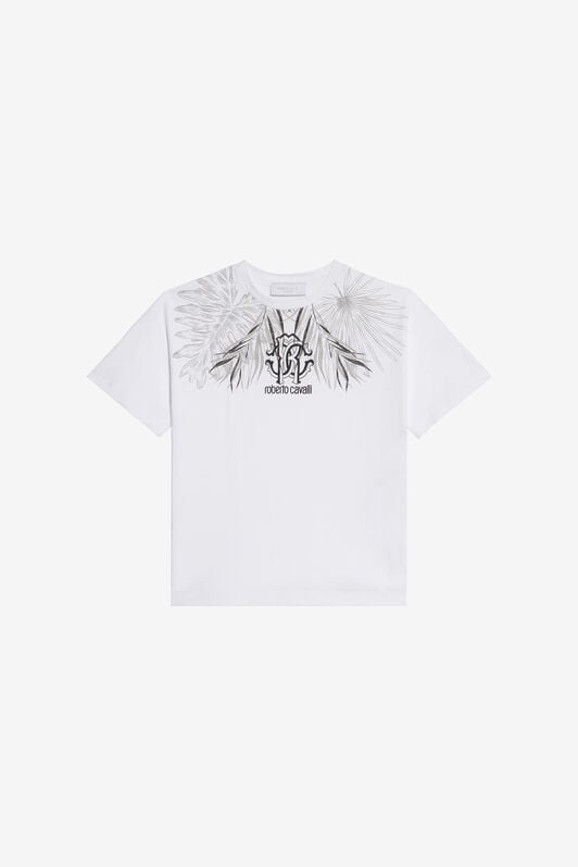 JU Jungle Print T-Shirt with Monogram JU Jungle Print T-Shirt with Monogram OPTICAL WHITE VJT60L-JD001