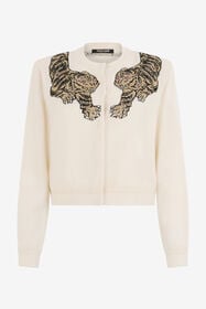 ${brand} Wool Cardigan with Tiger Embroidery ${colorDescription} ${masterID}