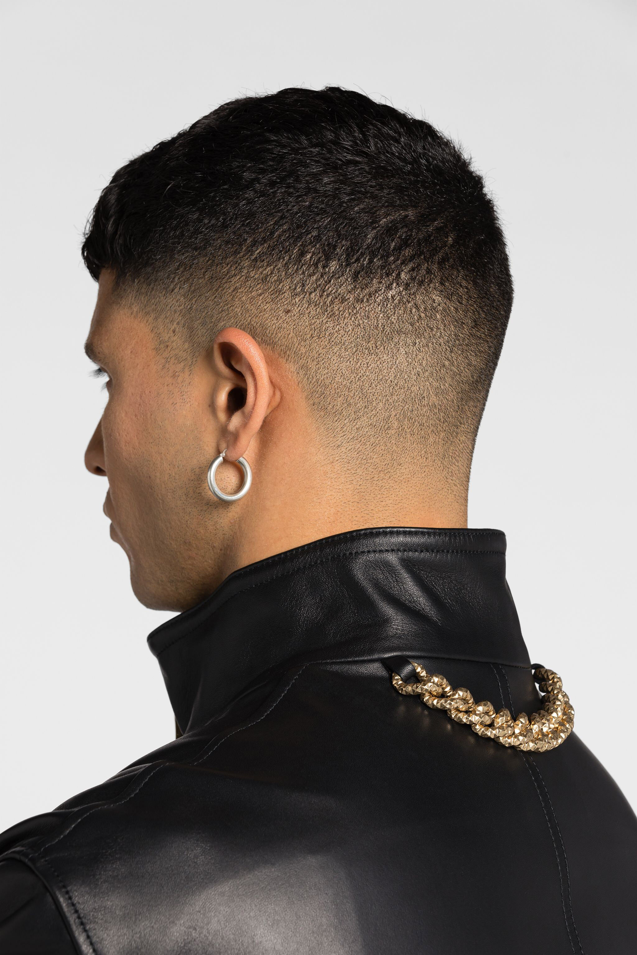 RC Bomber de cuero Tiger Tooth BLACK NNP817-PN001