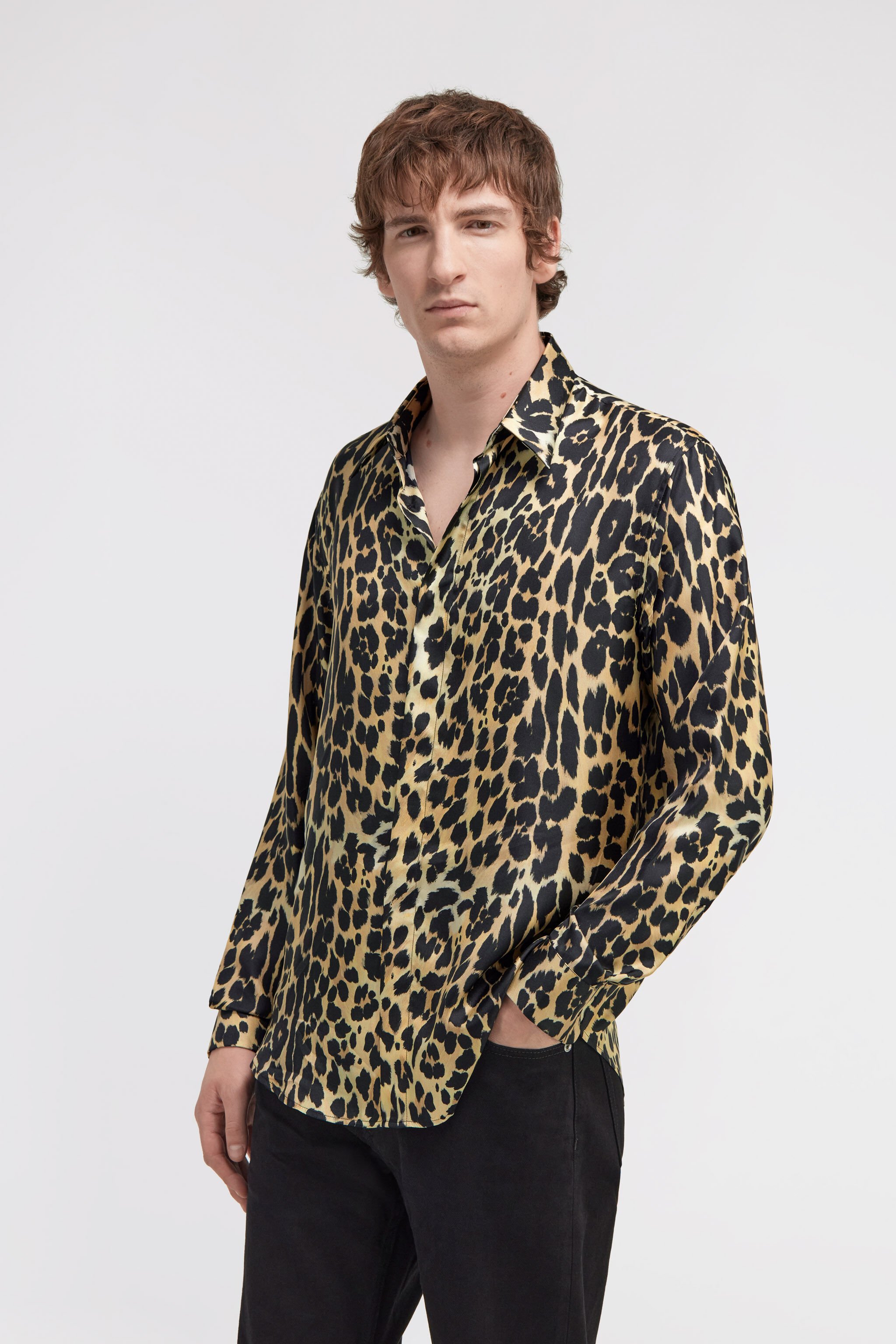 RC Camicia con stampa Leopard Marrone chiaro SRT713-4QO20