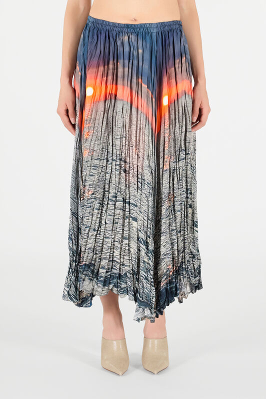 RC Sunrise Print Skirt Blue/Orange UWT302-4QN96