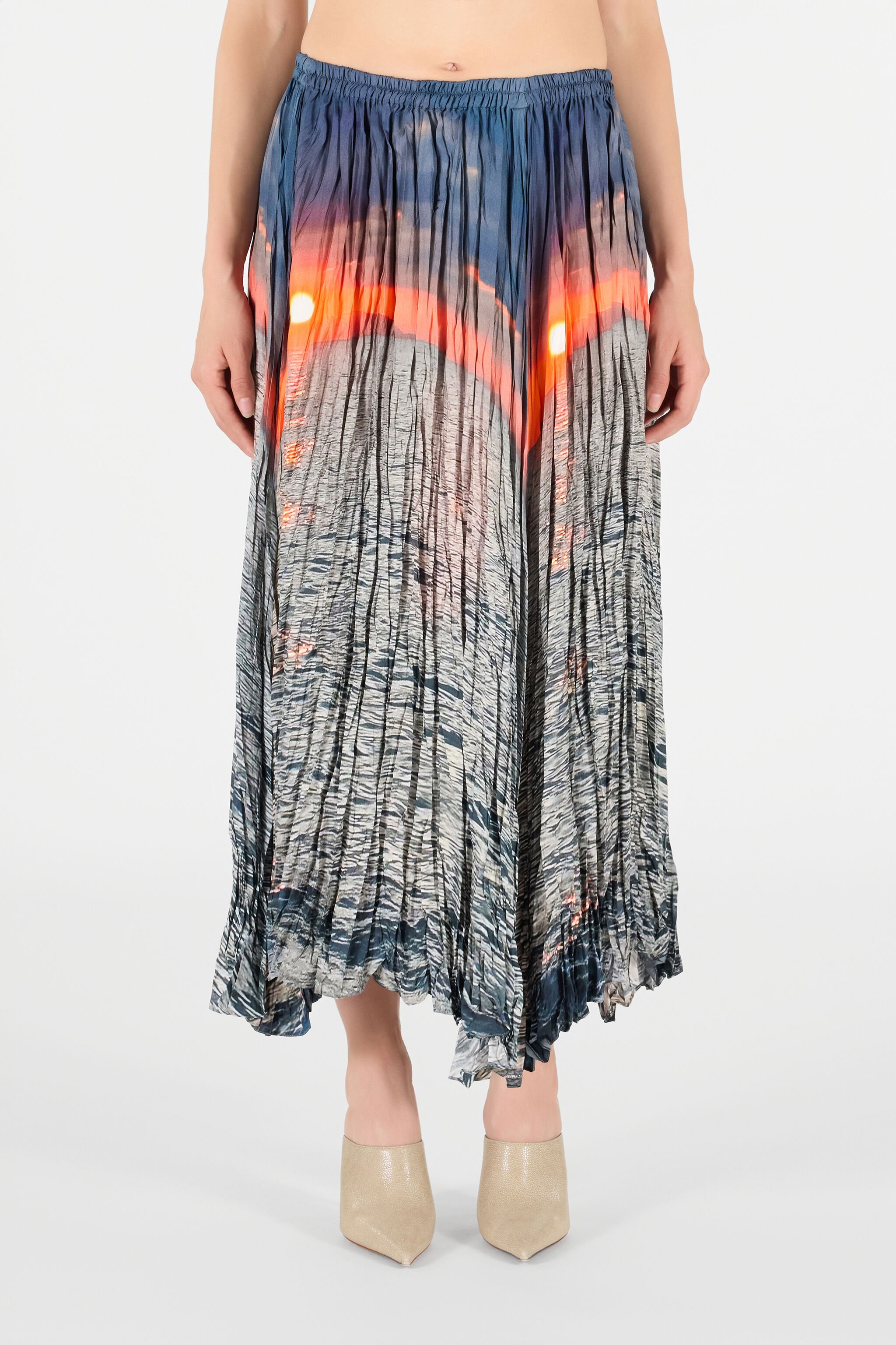 RC Sunrise Print Skirt Blue/Orange UWT302-4QN96