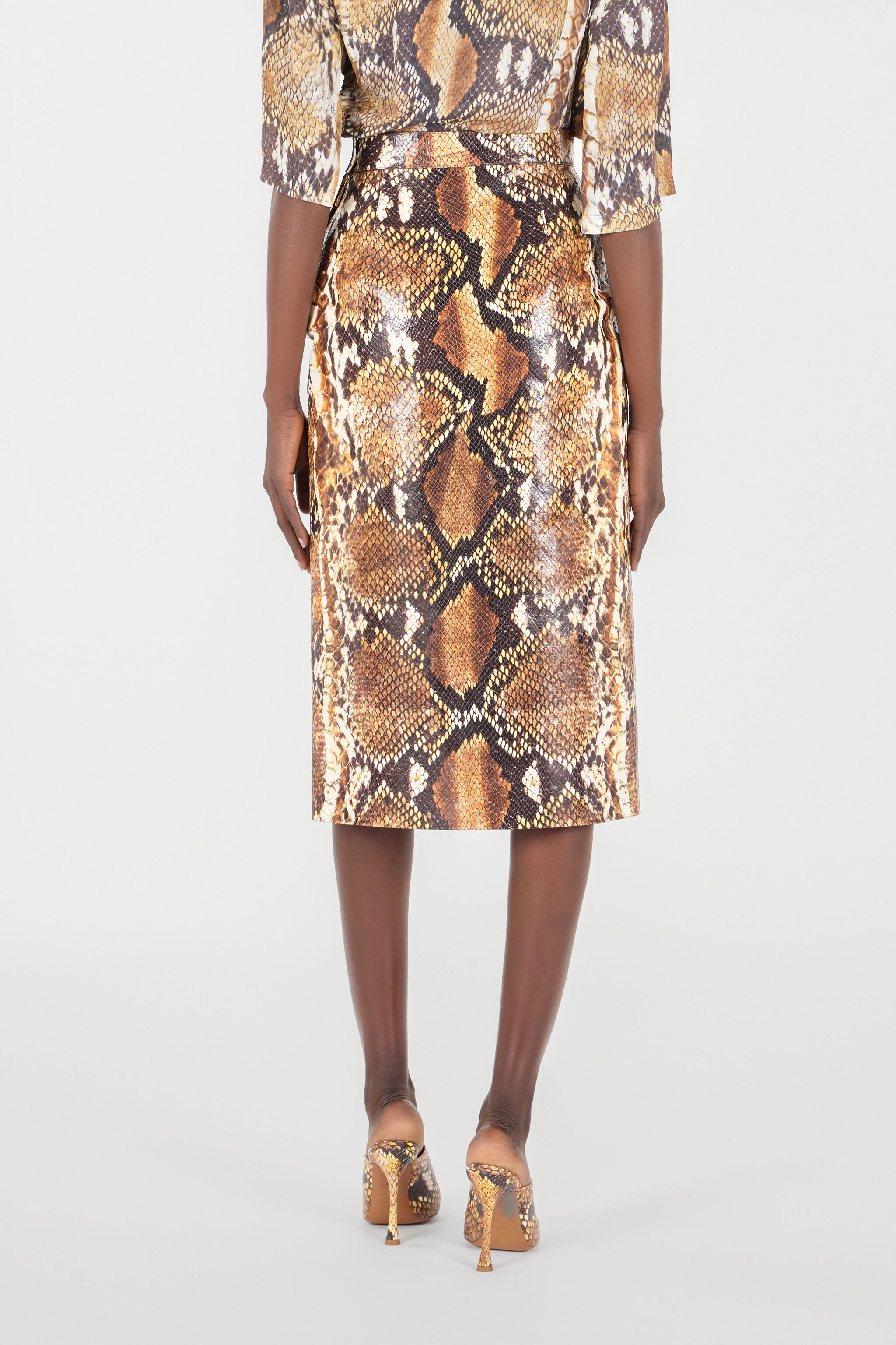 RC Python Print Skirt Brown UWP300-PN053