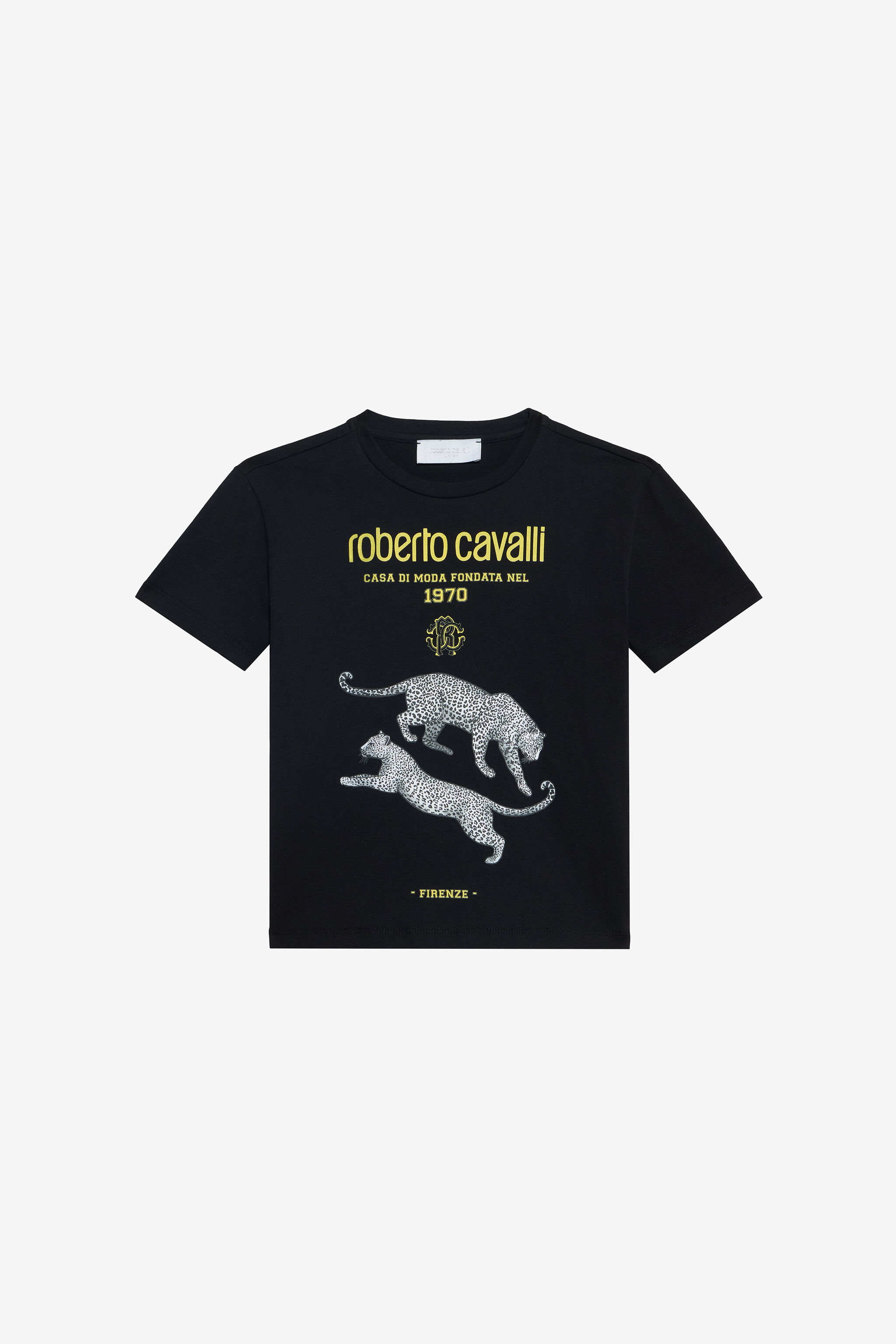 JU T-Shirt Nera Con Stampa Logata BLACK VJT60B-JD001
