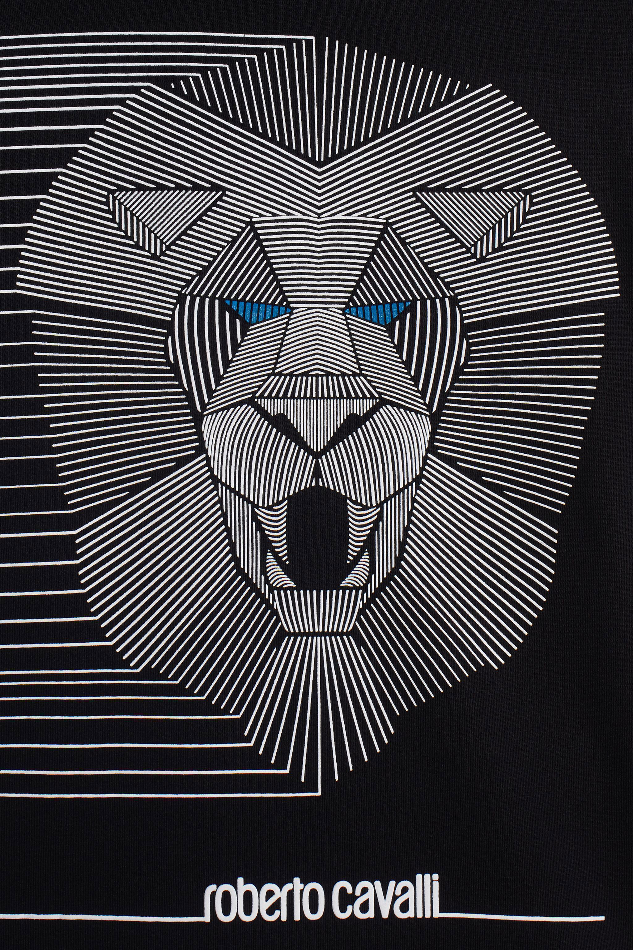 JU Red Lion print T-shirt BLACK/WHITE IJT65C-JV025