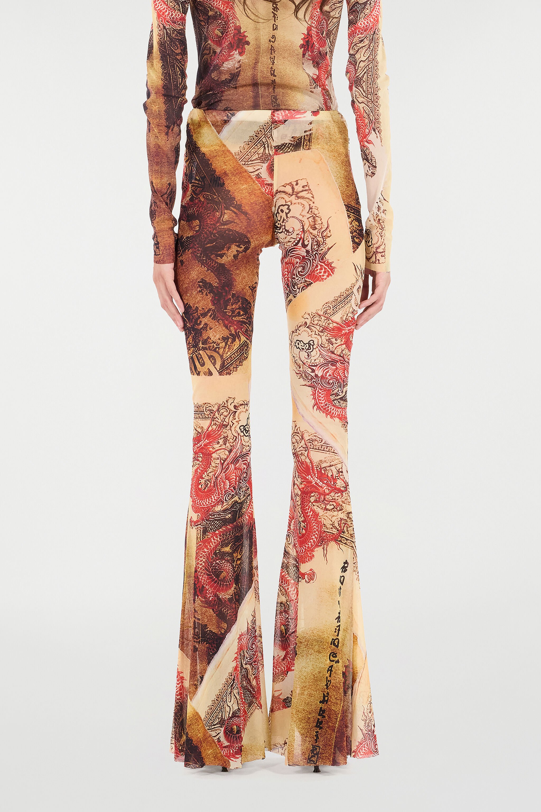 RC Pants with Oriental Print NATURALE/ROSSO VQT21A-TLQ00