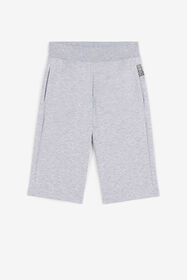 JU Pantalón corto con logotipo GREY MELANGE QJT237-CF050