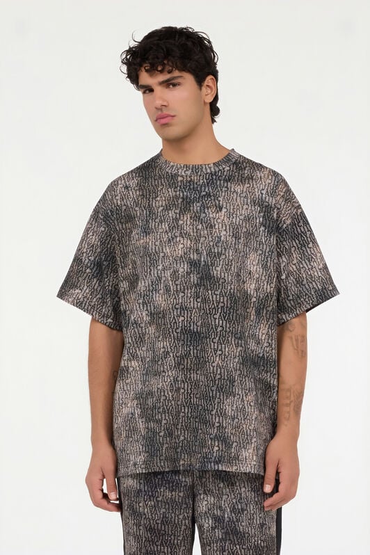 JC T-Shirt mit verwaschenem Effekt und Allover-Lettering JC T-Shirt mit verwaschenem Effekt und Allover-Lettering 899+316 VFT040-VF084