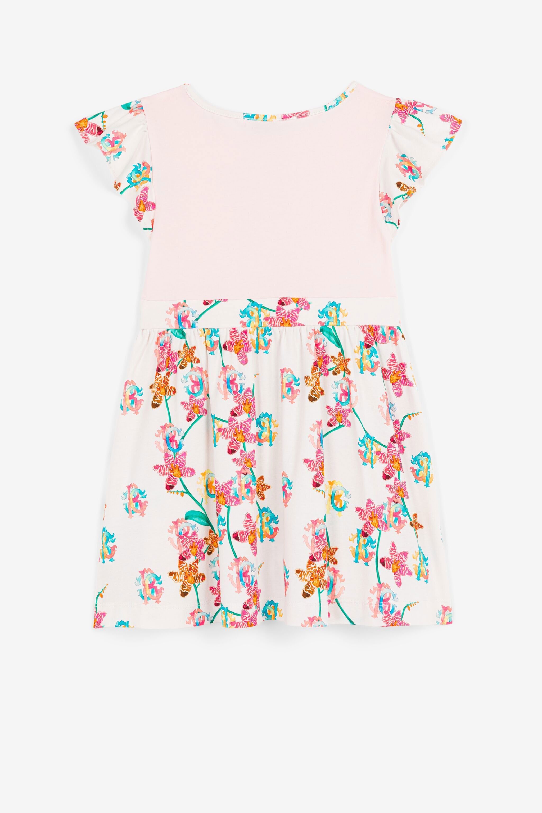 JU Floral logo-print T-shirt dress Pink QJT145-JV025