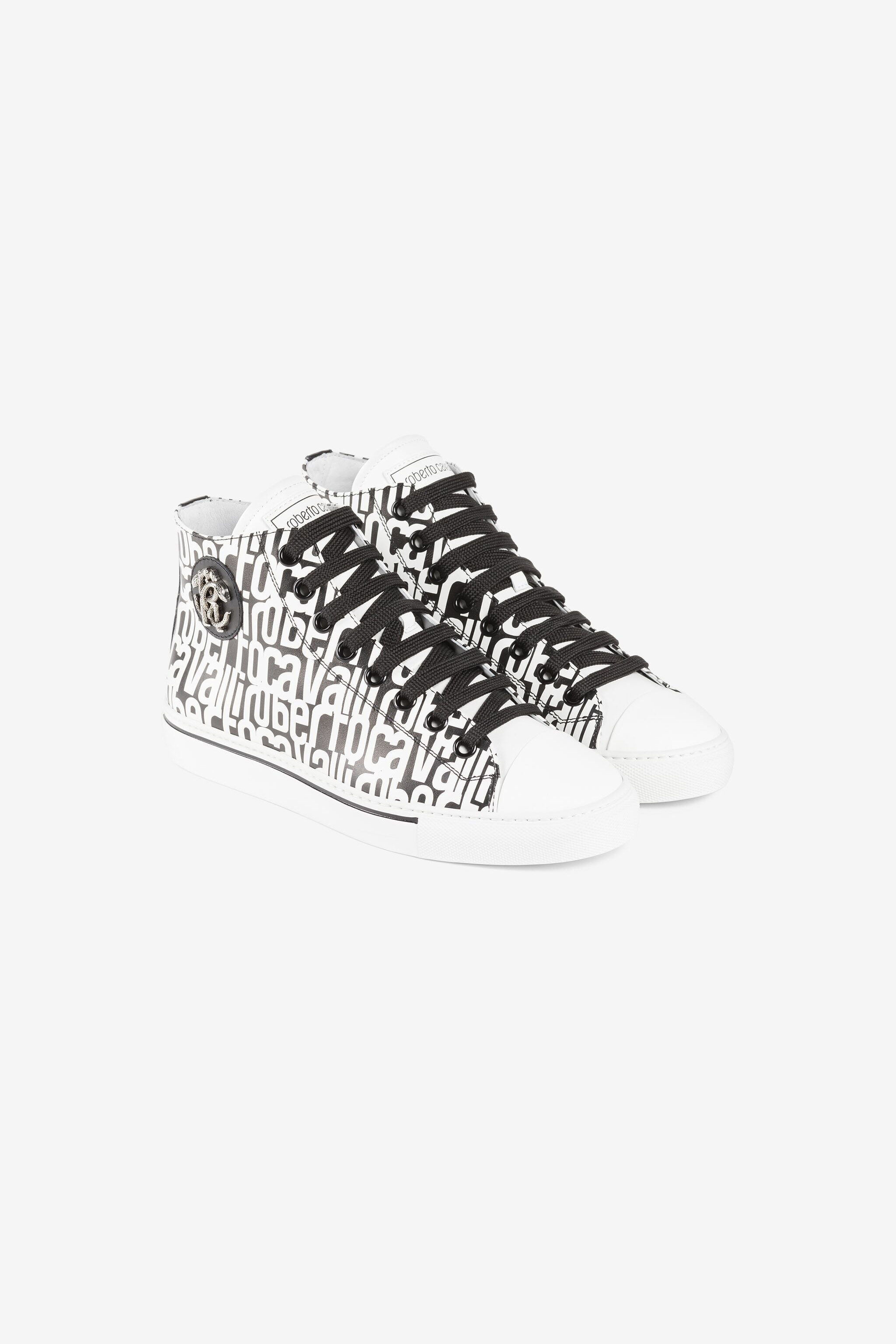 RC Logo-print leather sneakers Black/White RKS037-PZB22