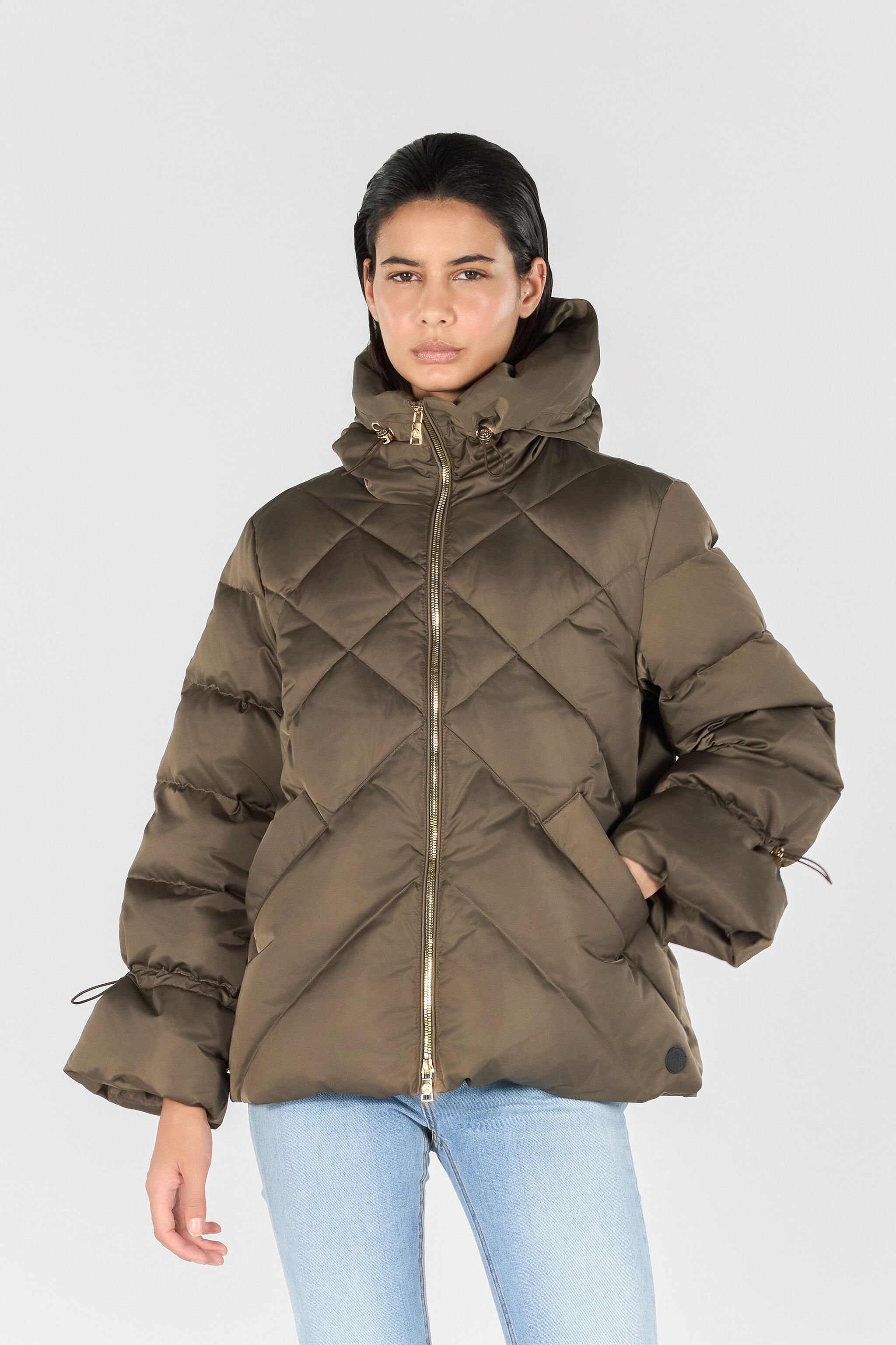 RC Braune Steppjacke MILITARY GREEN OOT40J-SBO03