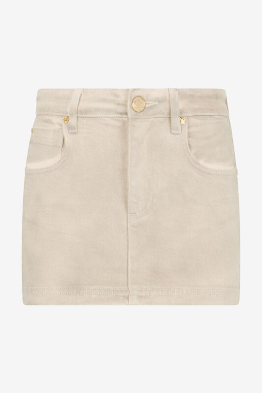 RC Beigefarbener Jeans-Minirock Mit Strassverzierung GREY SOJ30B-DL008